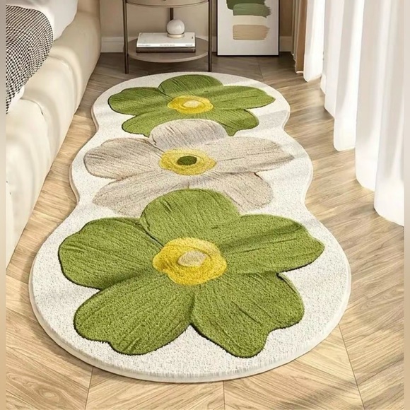 ANRC Other - Abstract Floral Print Carpet Rug Non-Slip Plush New Boutique